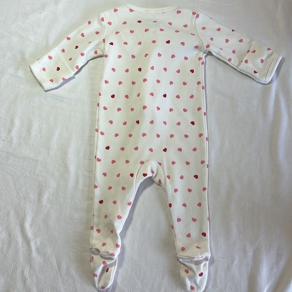 Owlivia - Organic Cotton Heart Print Kids Footie - White and Pink - Picture 5 of 5